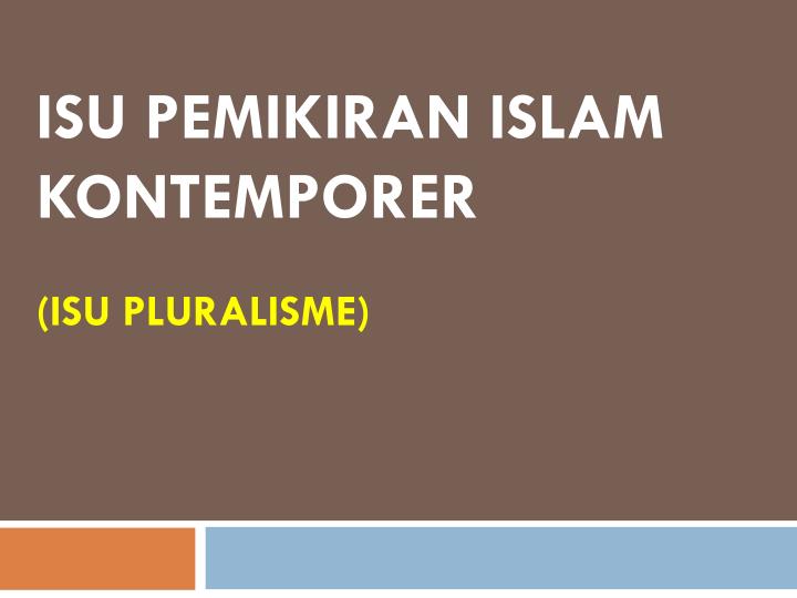 isu pemikiran islam kontemporer