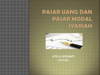 pasar uang dan pasar modal syariah