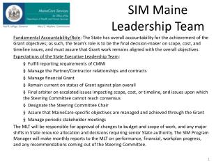 SIM Maine Leadership Team