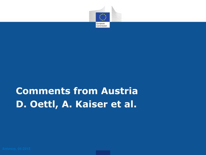 comments from austria d oettl a kaiser et al