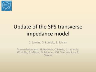 Update of the SPS transverse impedance model