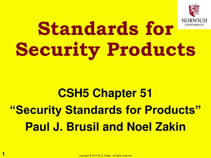 standards for security products