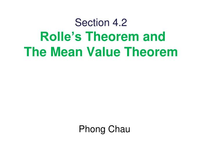 section 4 2 rolle s theorem and the mean value theorem