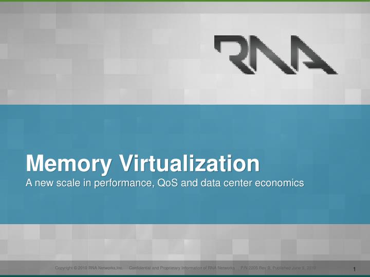 memory virtualization a new scale in performance qos and data center economics