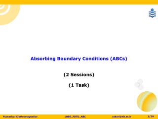 Absorbing Boundary Conditions ( ABCs) (2 Sessions ) (1 Task)