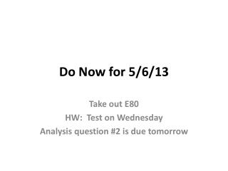 Do Now for 5/6/13