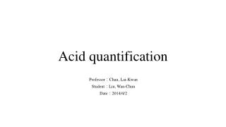 Acid quantification