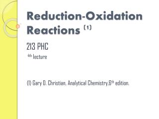 Reduction-Oxidation Reactions (1)