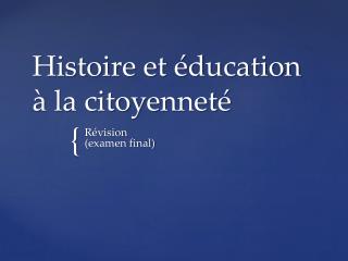 histoire et ducation la citoyennet
