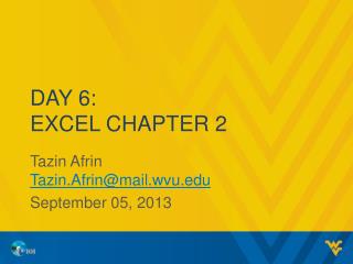 Day 6: Excel Chapter 2