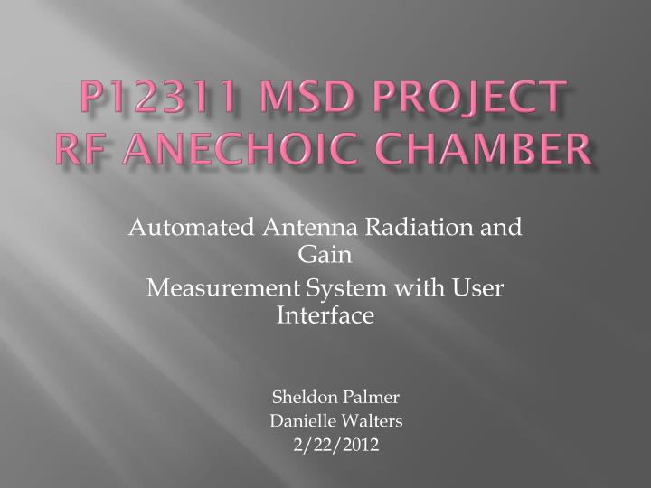 p12311 msd project rf anechoic chamber