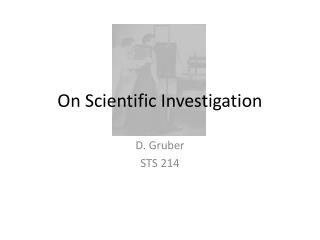 On Scientific Investigation