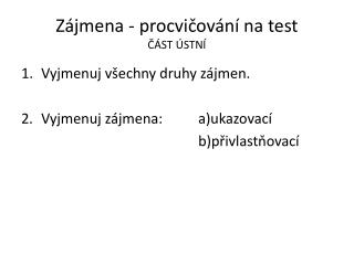 z jmena procvi ov n na test st stn