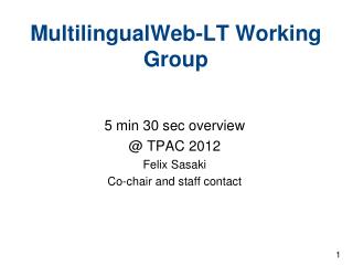 MultilingualWeb-LT Working Group