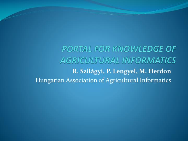 portal for knowledge of agricultural informatics