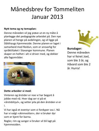 m nedsbrev for tommeliten januar 2013