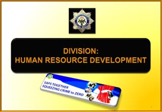 DIVISION: HUMAN RESOURCE DEVELOPMENT