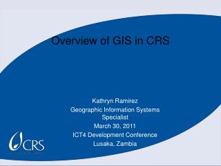Overview of GIS in CRS