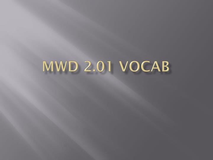 mwd 2 01 vocab