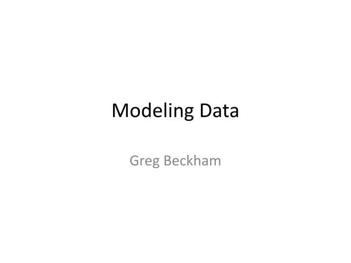 modeling data