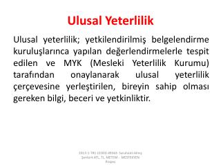 ulusal yeterlilik