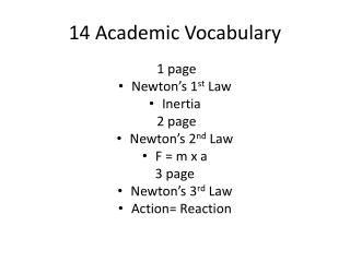 14 Academic Vocabulary