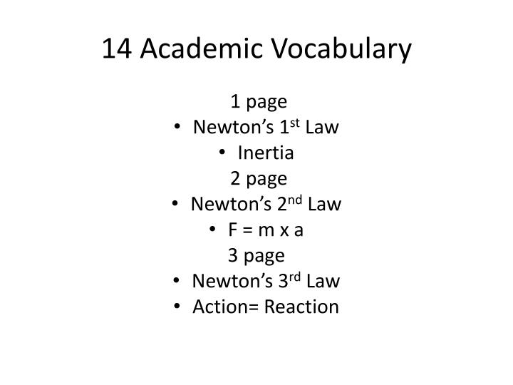 14 academic vocabulary