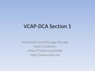 VCAP-DCA Section 1