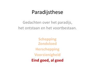 paradijsthese