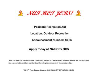 NAF HOT JOBS!