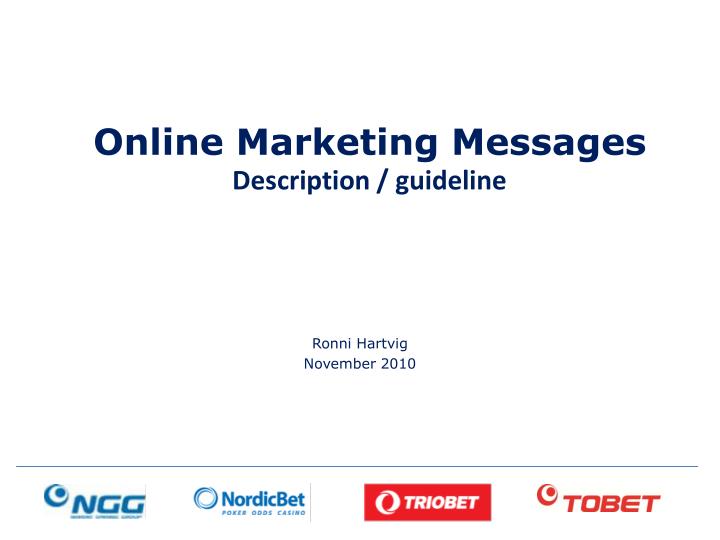 online marketing messages description guideline