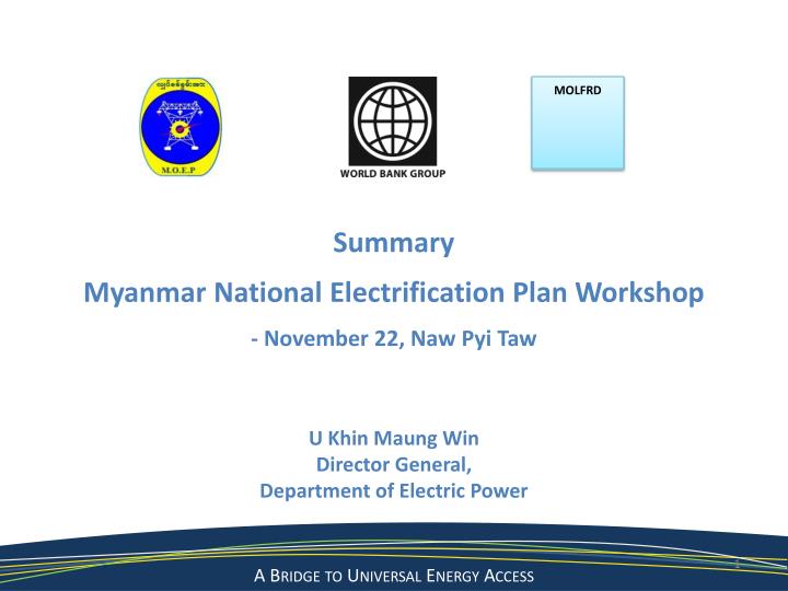 u khin maung win director general department of electric power