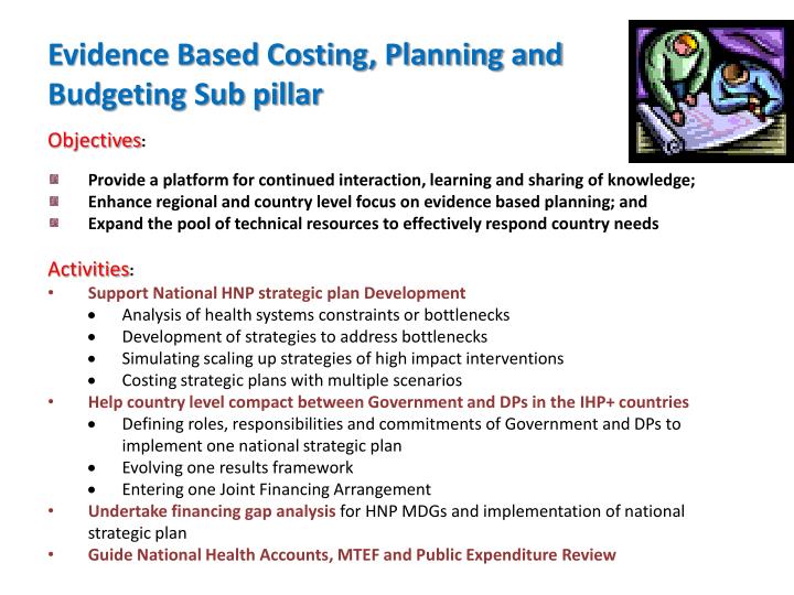 evidence based costing planning and budgeting sub pillar