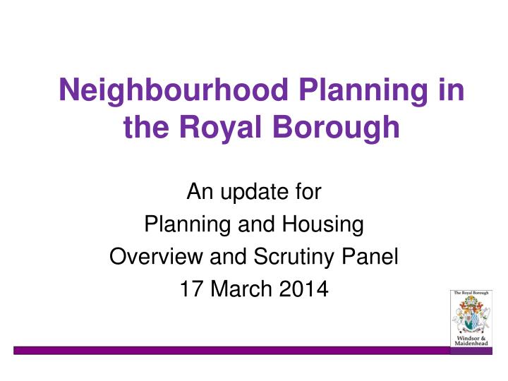 neighbourhood planning in the royal borough