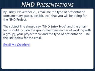 NHD Presentations