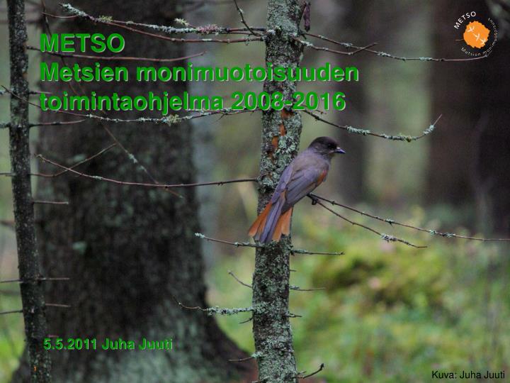 metso metsien monimuotoisuuden toimintaohjelma 2008 2016