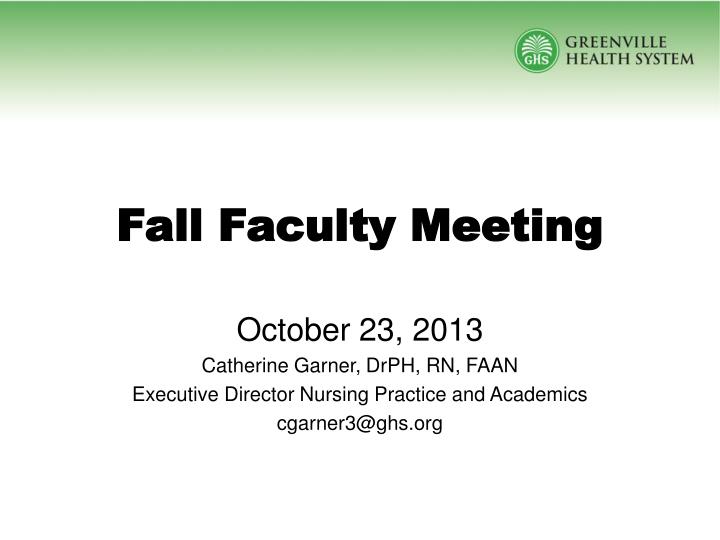 fall faculty meeting