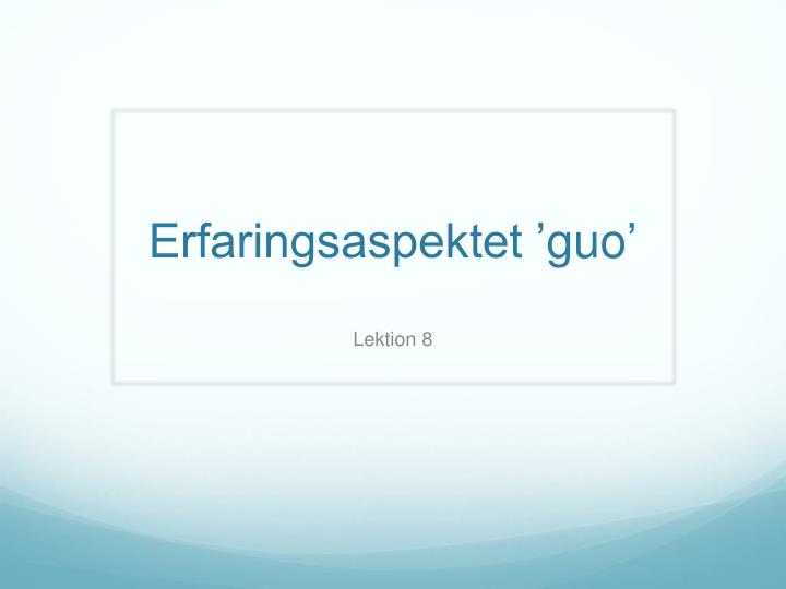 erfaringsaspektet guo