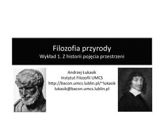 filozofia przyrody wyk ad 1 z historii poj cia przestrzeni