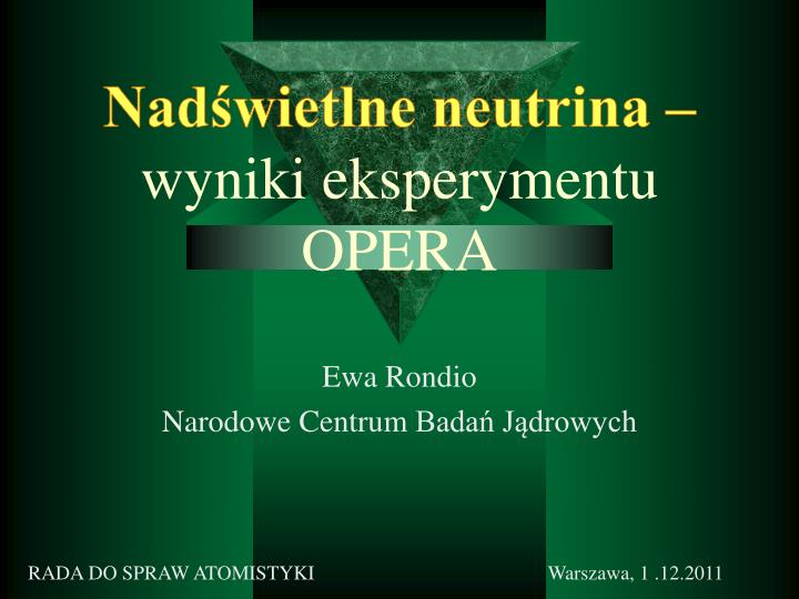 nad wietlne neutrina wyniki eksperymentu opera