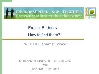 Project Partners – How to find them ?