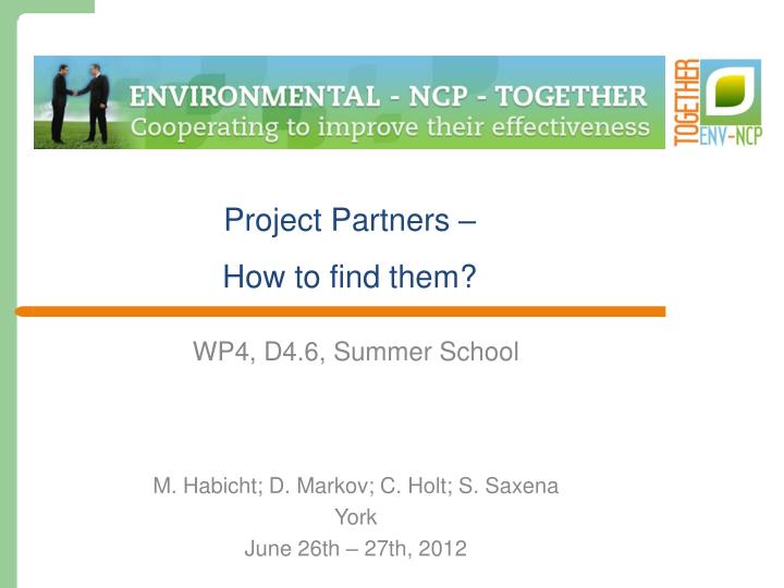 project partners how to find them