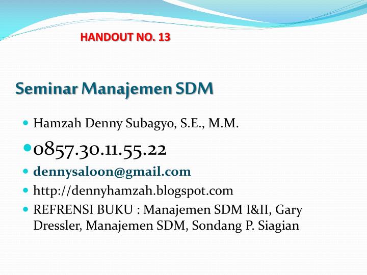 seminar manajemen sdm
