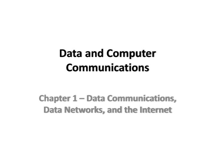 data and computer communications