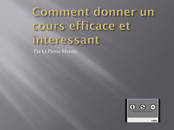 comment donner un cours efficace et interessant