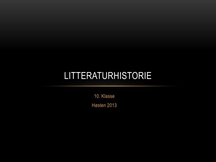 litteraturhistorie
