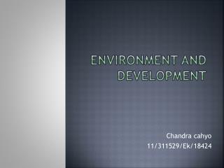 environment and development