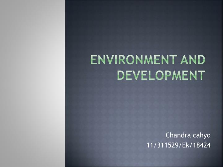 environment and development