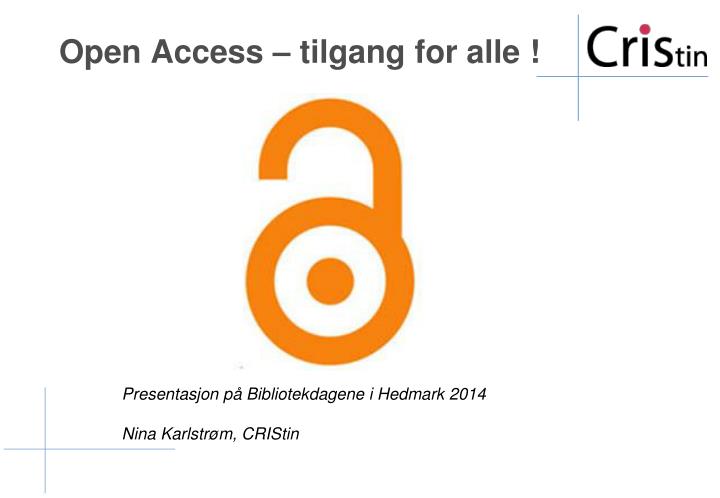 open access tilgang for alle