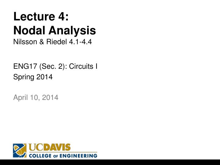 lecture 4 nodal analysis nilsson riedel 4 1 4 4